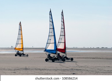 Land Sailing On The Summer Beach