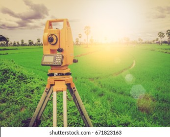 Land Surveying Images Stock Photos Vectors Shutterstock - land surveyors soft focus picture vintage concept