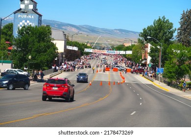 Lander, WY USA - July 4, 2022: Fourth Of July Parade In Small Town America