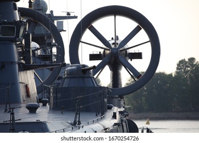 Landing Craft Hovercraft At The Pier Military Base