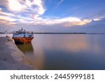  A landing craft tank ships ( LCT) anchored at the port of Tanjung perak Surabaya, East Java Indonesia on Sunday 31 March 2024 .