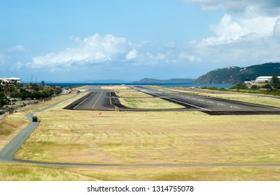 The Landing Field Of Cyril E. King International  Airport On St. Thomas Island (U.S. Virgin Islands).