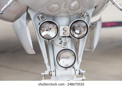 Landing Gear Lights Of A Jet Airplane