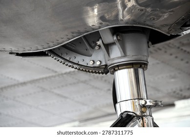 Landing gear of a Lockheed Model 10-E Electra at the Museum of Flight