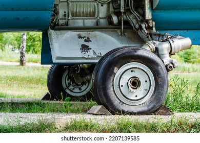 The Landing Gear Of A Military Aircraft Of The Times Of The USSR. Close-up