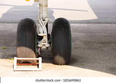 The Landing Gear Of An Old Military Aircraft.