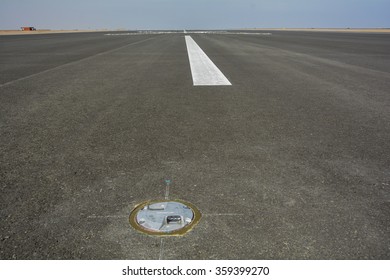  Landing Light Directional Sign Markings On The Tarmac Of Runway At A Commercial Airport