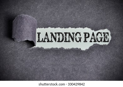 Landing Page  Word Under Torn Black Sugar Paper.