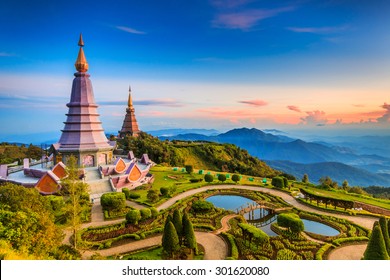 Landmark Unseen Thailand  Pagoda In Inthanon National Park Thailand