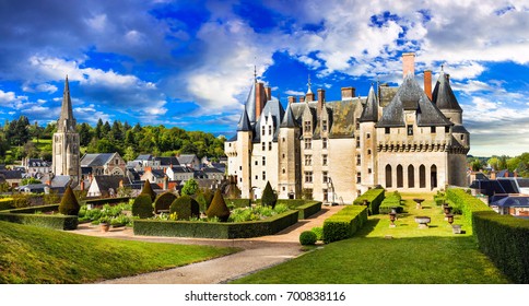 Landmarks Of France- Castles Of Loire Valley - Impressive Langeais With Beautiful Gardens