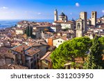 landmarks of Italy - beautiful medieval town Bergamo, Lombardy, 