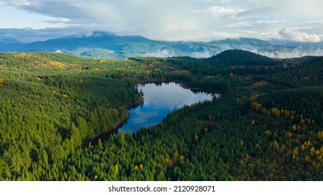 Landscape Aerial Photo Of Lake Fontal, In Snohomish County, 