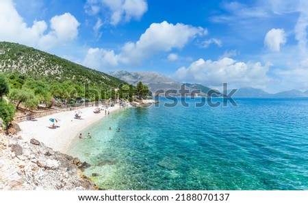 Landscape with Agia Paraskevi beach on Kefalonia, Ionian island, Greece