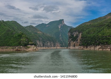 Landscape Along The Banks Of Wuxia Gorge In The Three Gorges Of The Yangtze River In China 