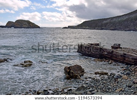 landscape along the Killick Coast, Biscayan Cove seascape, Avalon Peninsula, NL Canada