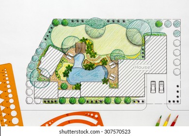 Landscape Architect Design Backyard Plan For Villa