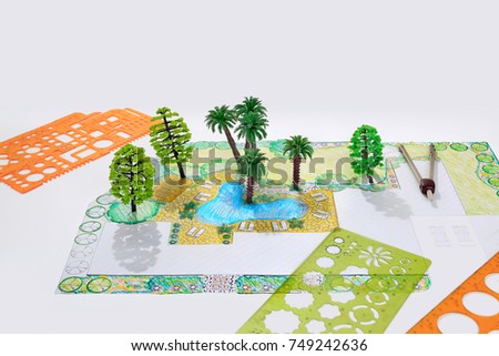 Landscape architect design backyard plan for villa
