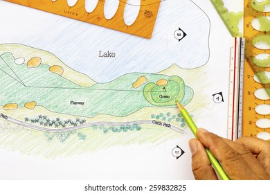 Landscape Architect Design Golf Course Plan.