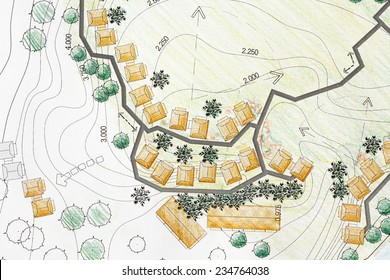 Landscape Architect Designing On Site Analysis Plan