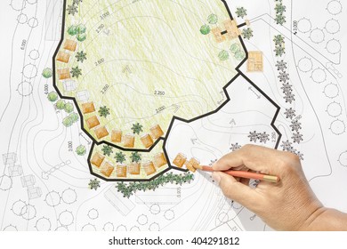 Landscape Architect Designing On Site Analysis Plan