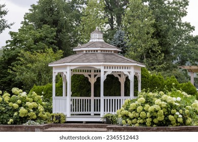 Landscape architecture featuring perennials and gazebo