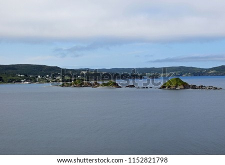 landscape around the Irish Loop; small Island group in the Atlantic ocean near the Coast at Ferryland, Avalon Peninsula Newfoundland, Canada