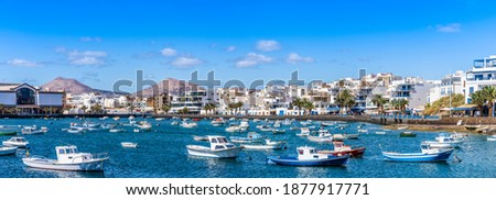 Landscape with Arrecife, capital of Lanzarote, Canary Islands, Spain Foto stock © 