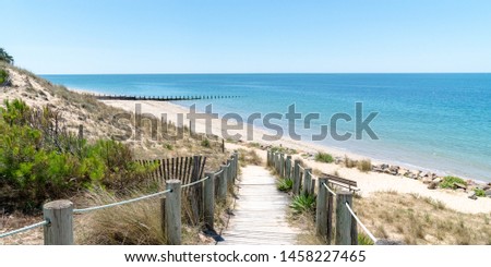 landscape from Atlantic coast from Noirmoutier French island in web banner template 