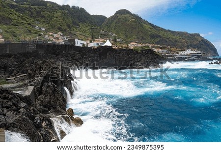 landscape of the Atlantic Ocean on the island of Madeira