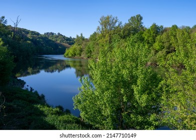 
Landscape Of The Banks Of The Saône River Around Ile Roy In Spring