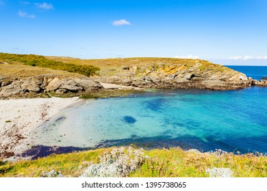 Landscape Beach Rocks Cliffs Shores At Belle Ile En Mer At The Point Of Foals In Morbihan