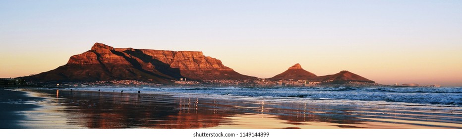 Landscape With Beach And Table Mountain At Sunrise
