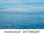 Landscape beautiful summer vertical horizon look view tropical shore open sea beach cloud clean  blue sky background calm nature ocean wave water nobody travel at Koh Muk Trang Thailand sun day time