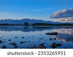 Landscape Blue hour at lake Candia Italy
