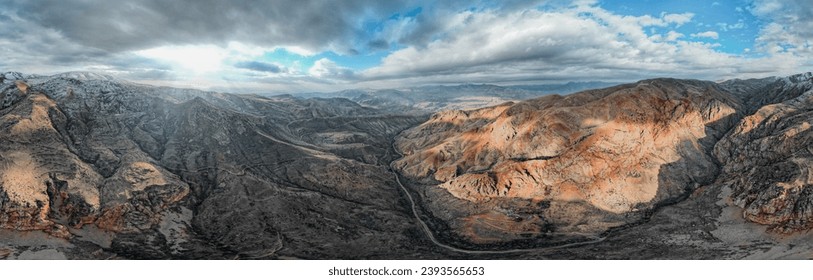 landscape with blue sky and clouds