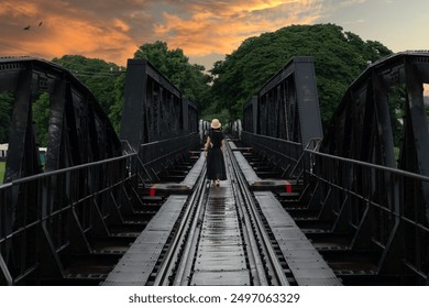 Landscape of Bridge River Kwai at Kanchanaburi, Thailand in morning time. Is a famous place and a tourist destination. - Powered by Shutterstock