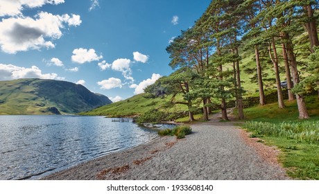 The Landscape of Buttermere Lake in Lake District National Park, Cumbia, United Kingdom