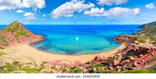 Landscape with Cala Pilar beach, Menorca island, Spain