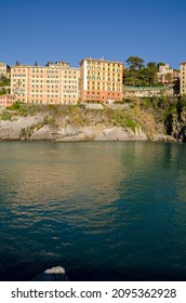 Landscape in Camogli village in Genoa in Liguria