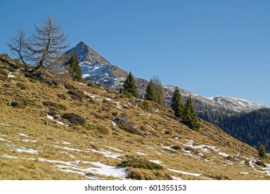Landscape of the Carnic alps at the frontier between Austria and Italy