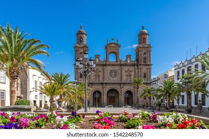 Landscape with Cathedral Santa Ana Vegueta in Las Palmas, Gran Canaria, Canary Islands, Spain