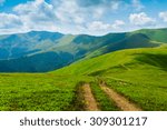 Landscape with clouds in the mountains