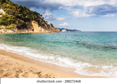 Landscape Of Costa Brava Beach In Blanes, Spain.