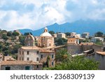 Landscape, countryside church Calvi, Corsica, France