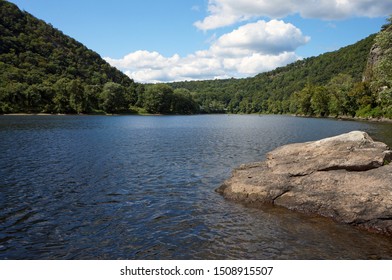 Landscape of the Delaware Water Gap Between Pennsylvania and New Jersey                            