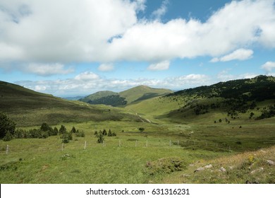 Landscape Of Donezan In Pyrenees, Ariege,  Occitanie In South Of France 
