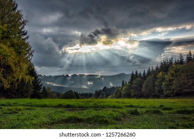 Landscape with a dramatic sky