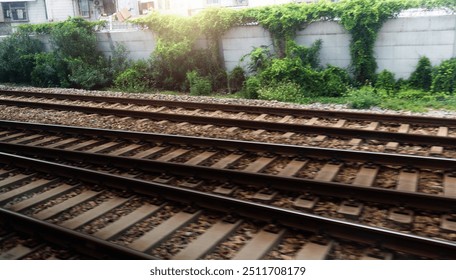 Landscape of empty railway track - Powered by Shutterstock