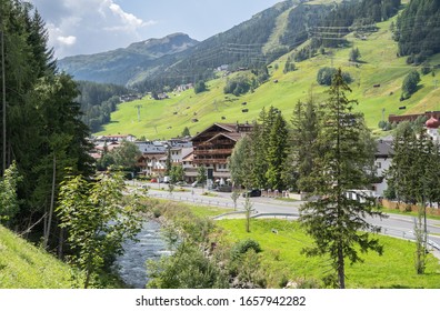 Landscape Of Famous Alpine Village St Anton, Austria