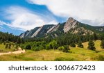 Landscape featuring the Flatirons, Boulder, Colorado in summer